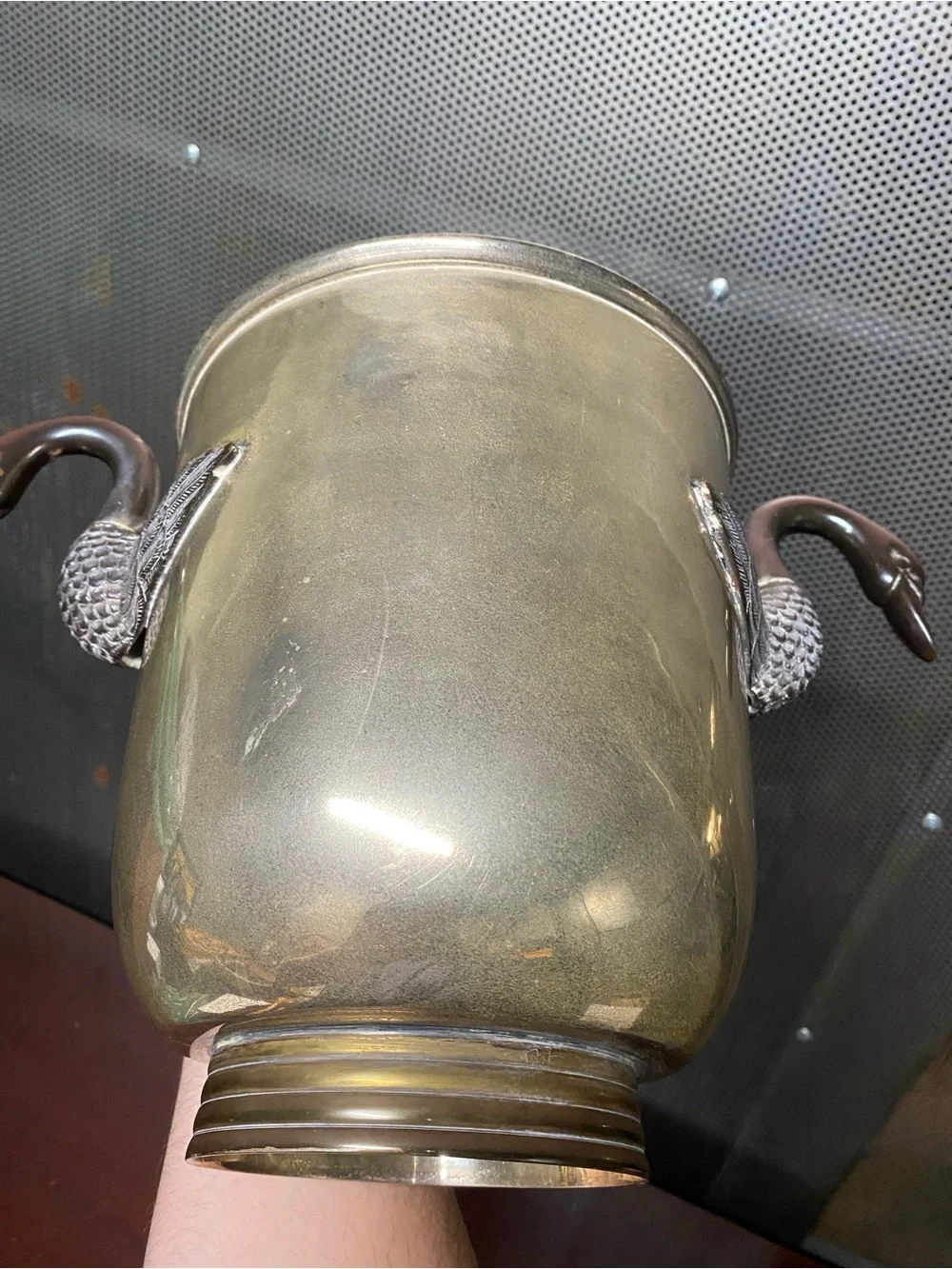 VINTAGE FRENCH REGENCY SWAN NECK ICE BUCKET MCM